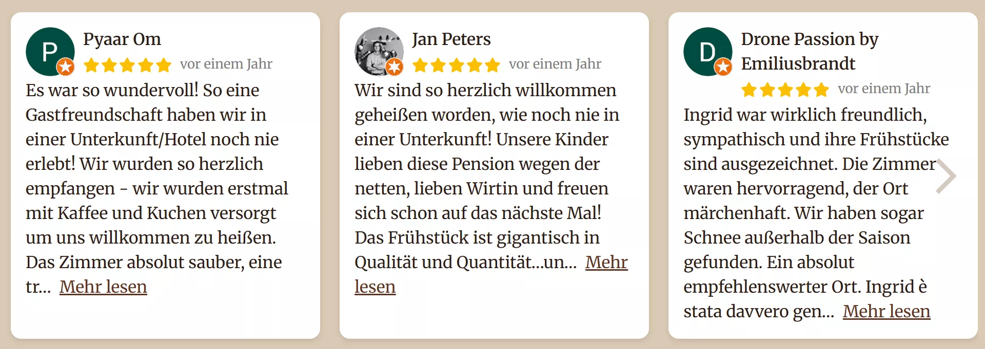 Unsere Bewertungen auf Google